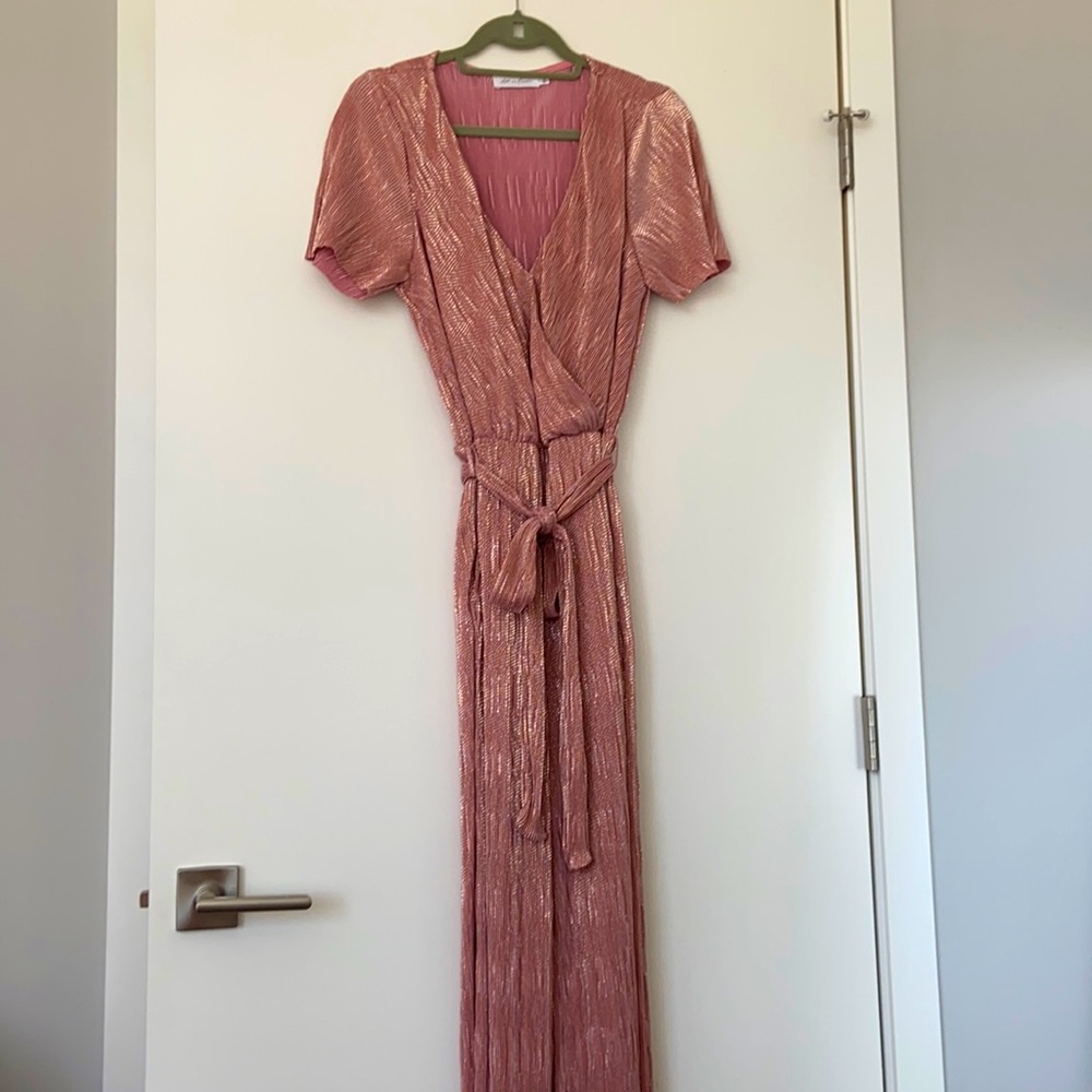 Pink shimmering jumpsuit. Never worn!